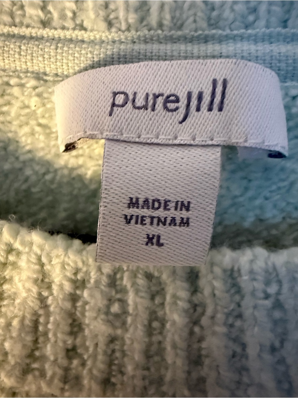 J.Jill cozy XL pale green Pure Jill nubby sweater w/kangaroo pass through pocket